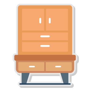 Düz dağıtım simgesi, vektör illüstrasyonu