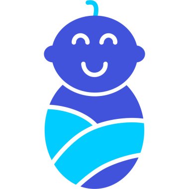 Beyaz arkaplanda izole edilmiş şirin bebek simgesi vektörü