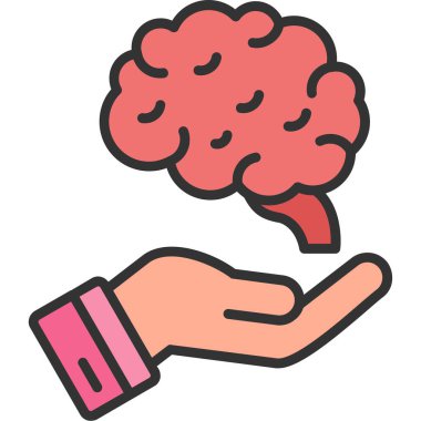 Beyin. Web simgesi basit illüstrasyon