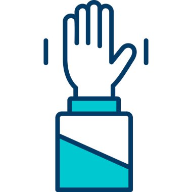 Eldiven ikonuyla el. vektör illüstrasyonu