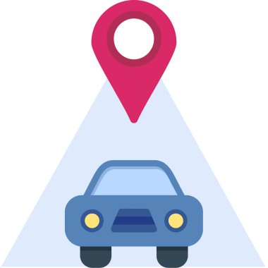 konum araba konumu simgesi düz biçimli