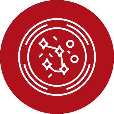 Kırmızı ve beyaz bir simgenin vektör illüstrasyonu