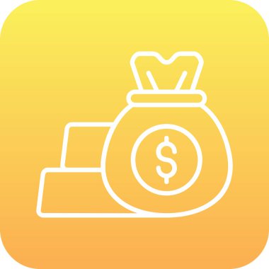 Para Torbası simgesi beyaz arkaplanda izole edildi