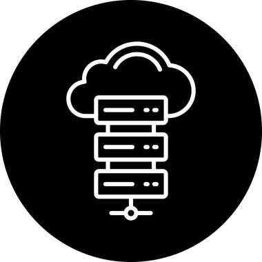 Bulut sunucusu simgesi. bulut hesaplama vektörü illüstrasyonu.