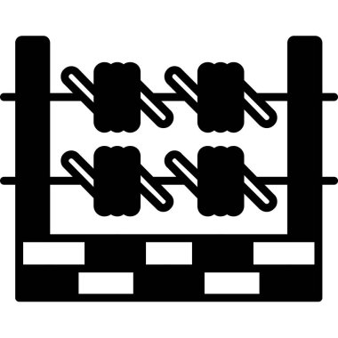 Çit vektör simgesi. Beyaz arkaplan çitinde basit vektör simgesi izole edildi.