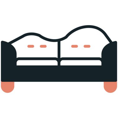 kanepe düz vektör simgesi