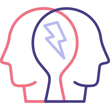 Yıldırımlı beyin. Web illüstrasyonu basit tasarım