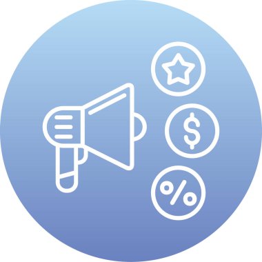 Megafon ikonu vektör illüstrasyonu