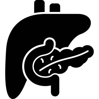 Karaciğer vektör simgesi. Beyaz arkaplanda izole edilmiş basit bir çizim. karaciğer vektör tasarımı.