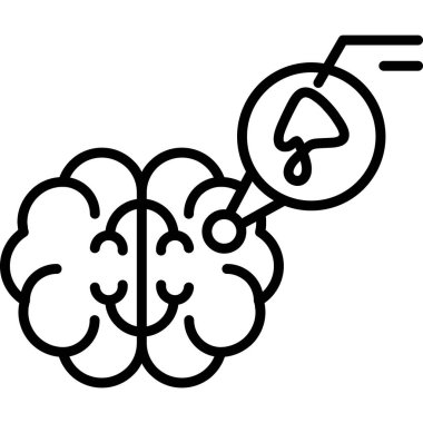 beyin ikonu vektör illüstrasyonu