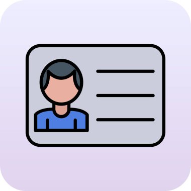 Kimlik kartı simgesi. vektör illüstrasyonu