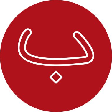 Bir at nalının kırmızı ve beyaz ikonunun vektör çizimi