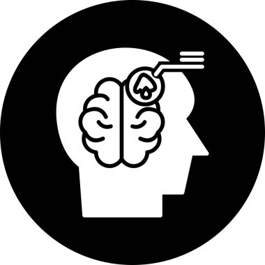 Beyin. Web simgesi basit illüstrasyon