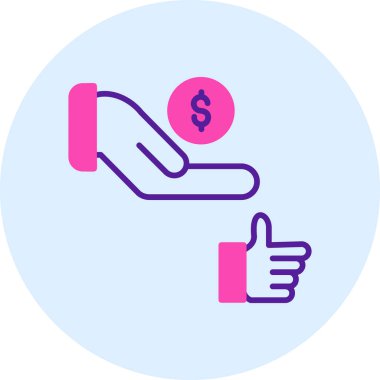 Dolar işareti simgesi, vektör illüstrasyonu