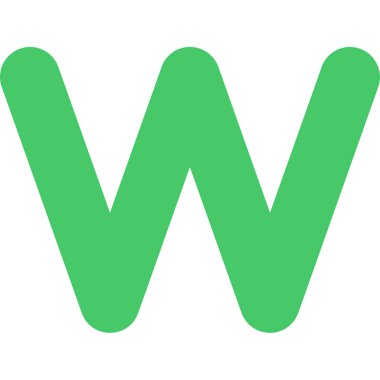 W harfi logo tasarım illüstrasyonu