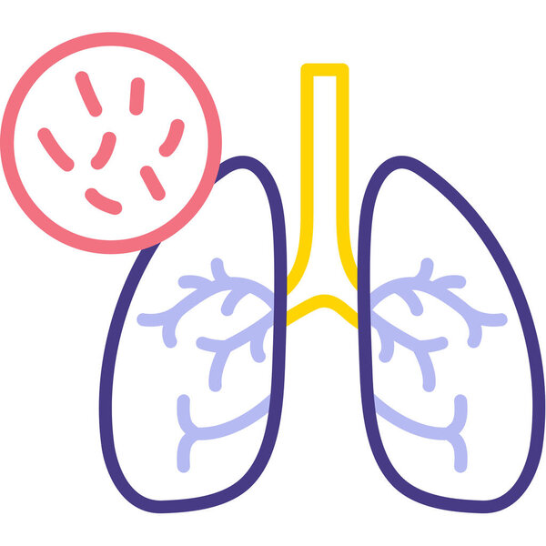 Микобактерии иконка паутины туберкулеза, векторная иллюстрация