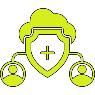 Kalkan simgesi. Web için kalkan vektör simgelerinin özet çizimi