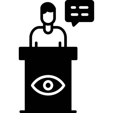 Konuşmacı. Web simgesi basit illüstrasyon