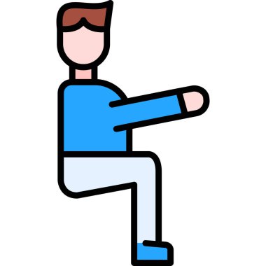 egzersiz man egzersiz simgesi renk ana hatları vektörü