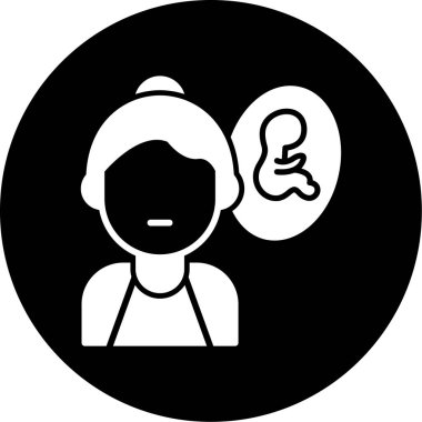 Kadın ve simgenin vektör illüstrasyonu