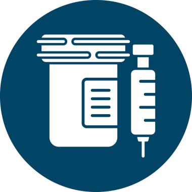 İlaç şişesi ikonu. İnternet için uyuşturucu vektör simgelerinin basit illüstrasyonu