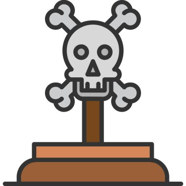 ölüm kafatası simgesi ana hatlarıyla doldurulmuş