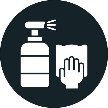 Antiseptik dezenfeksiyon ikonu, vektör illüstrasyonu