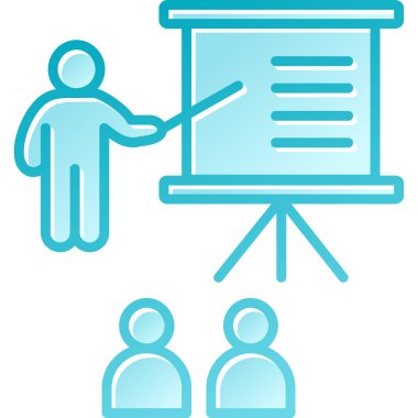 Sunum simgesi. Düz dizayn. vektör grafiği.