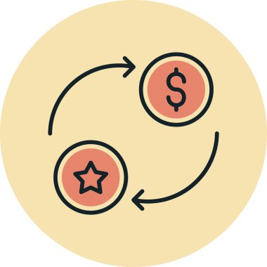 Para para para ikonu vektör illüstrasyonu