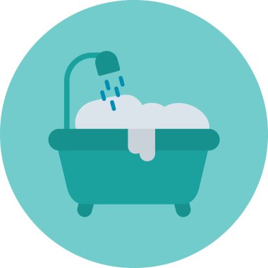 Düz bir banyo küveti ikonu.