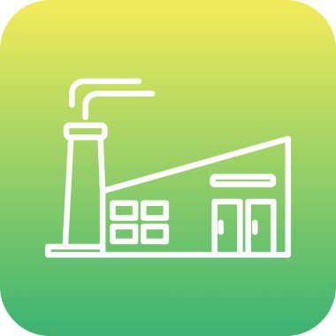 Beyaz arka plan üzerinde izole fabrika yeşil simge vektör