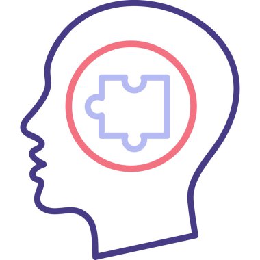 İnsan kafası ikon vektör illüstrasyon tasarımına sahip beyin