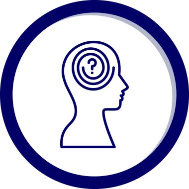 İnsan kafa vektör çizgisi simgesi. Kafanın içindeki düz bir simgenin vektör illüstrasyonu.