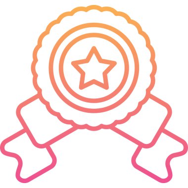 ödül rozeti vektör simgesi modern ince çizgi illüstrasyonu