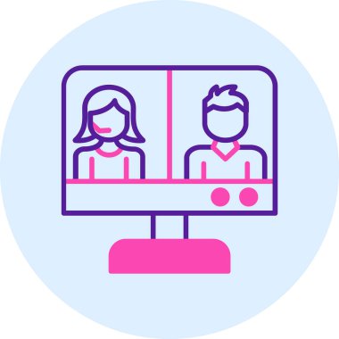 Bir çift. Web simgesi basit illüstrasyon