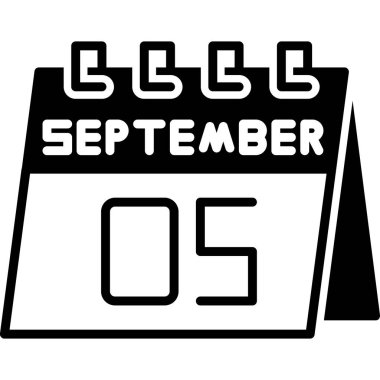 Eylül takvimi, basit vektör illüstrasyonu