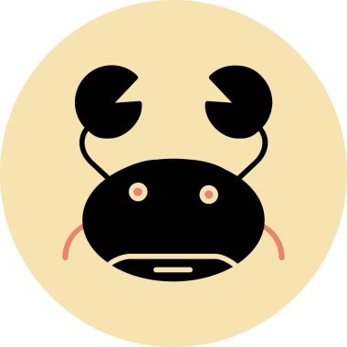 Hayvan yüzlü inek simgesi düz stil