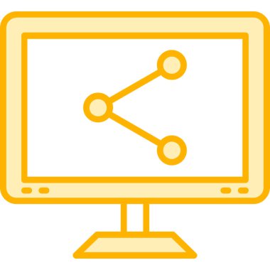 Bilgisayar monitörü. Web simgesi basit illüstrasyon