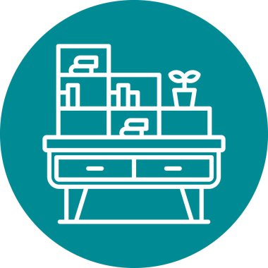 Mobilya. Web simgesi basit illüstrasyon