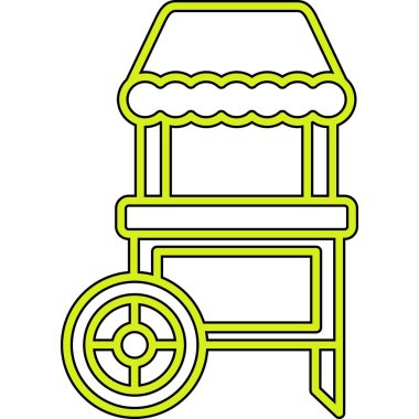 Yeşil ve sarı ikonun vektör illüstrasyonu