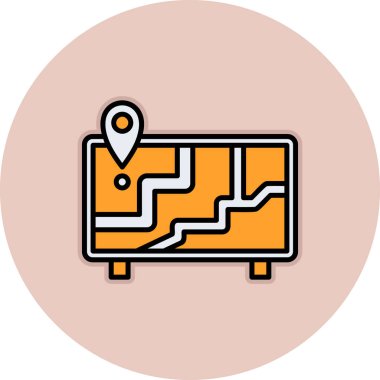 harita simgesi vektör illüstrasyonu