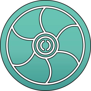 Ayın dairesi ile mavi ve yeşil simge