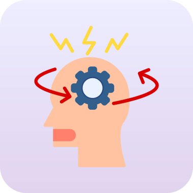 Beyin simgesi, vektör illüstrasyonu