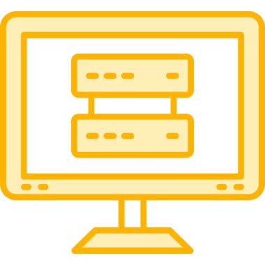 Bilgisayar monitörü. Web simgesi basit tasarım