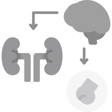 Böbrek ikonu. beyaz arkaplanda siyah illüstrasyon