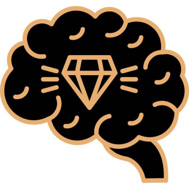 beyin ikonu vektör illüstrasyonu