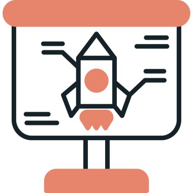 Roket. Web simgesi basit illüstrasyon