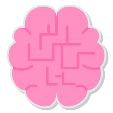 Beyin. Web simgesi basit illüstrasyon