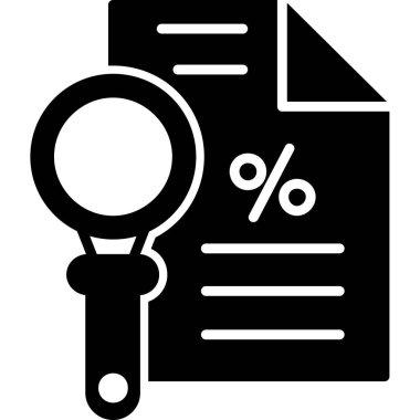 Belge vektör simgesi ile büyüteç