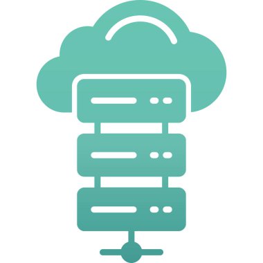 Bulut Hesaplama. Web simgesi basit illüstrasyon